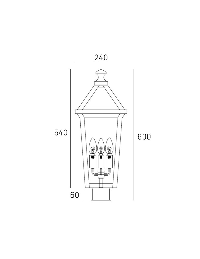 Standing garden lamps - CosmoLight ZURICH garden pillar F03647BK - product kolory-swiatla.pl 3