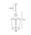 Outdoor pendant lamps - CosmoLight NUUK pendant lamp P01654BZ - product 4