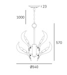 Glamour chandeliers - CosmoLight CANNES pendant lamp P12746BR - product 3