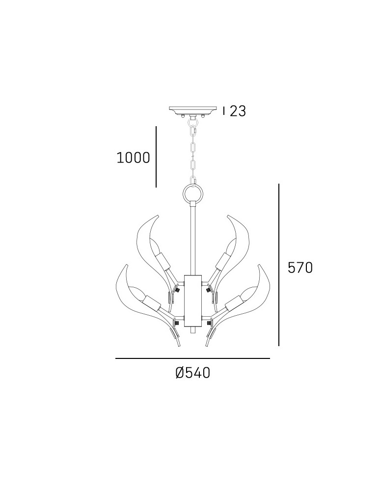 Glamour chandeliers - CosmoLight CANNES pendant lamp P12746BR - product kolory-swiatla.pl 3