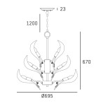 Glamour chandeliers - CosmoLight CANNES pendant lamp P22791BR - product 3