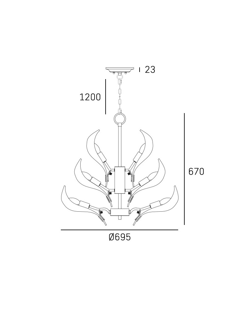 Glamour chandeliers - CosmoLight CANNES pendant lamp P22791BR - product kolory-swiatla.pl 3