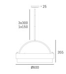 Pendant lamps with lampshade - CosmoLight COBURG pendant lamp P06753BR - product 3