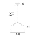 Pendant lamps with lampshade - CosmoLight COBURG pendant lamp P04760BR - product 3