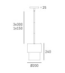 Pendant lamps with lampshade - CosmoLight COBURG pendant lamp P01777BR - product 3