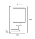 Wall lamps with lampshade - CosmoLight LILLE wall lamp W01906BR - product 2