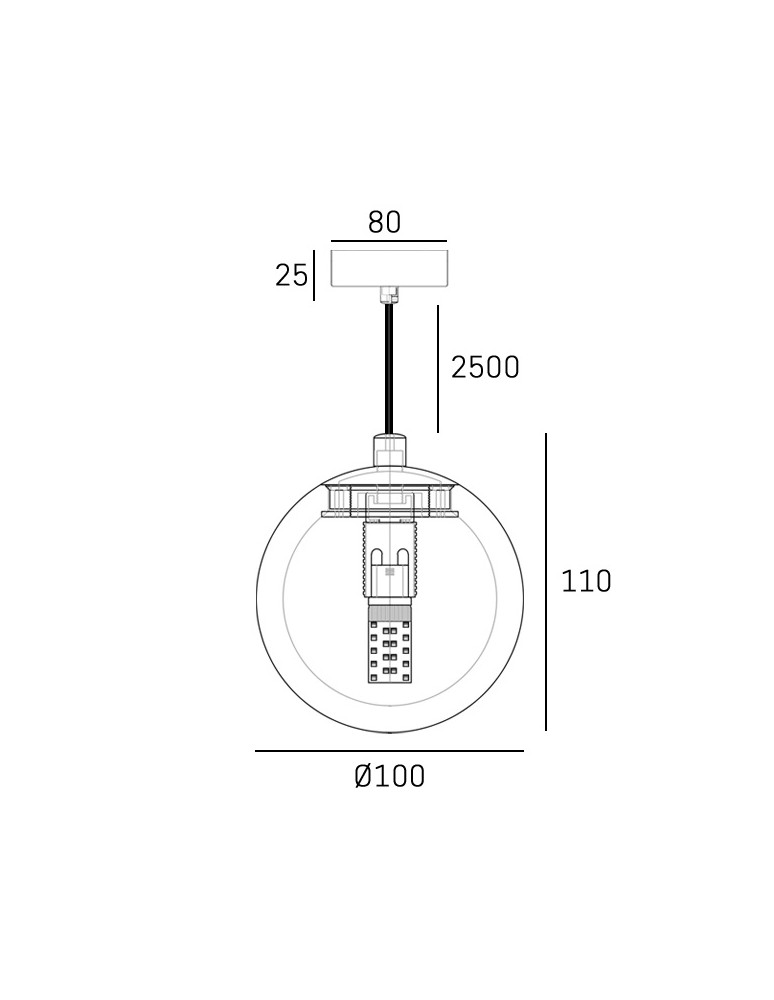 Single pendant lamps - CosmoLight VOLTERRA pendant lamp P01968BR - product kolory-swiatla.pl 4