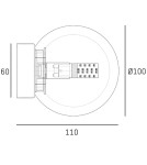 Retro wall lamps - CosmoLight Wall lamp VOLTERRA W01975BR - product 4