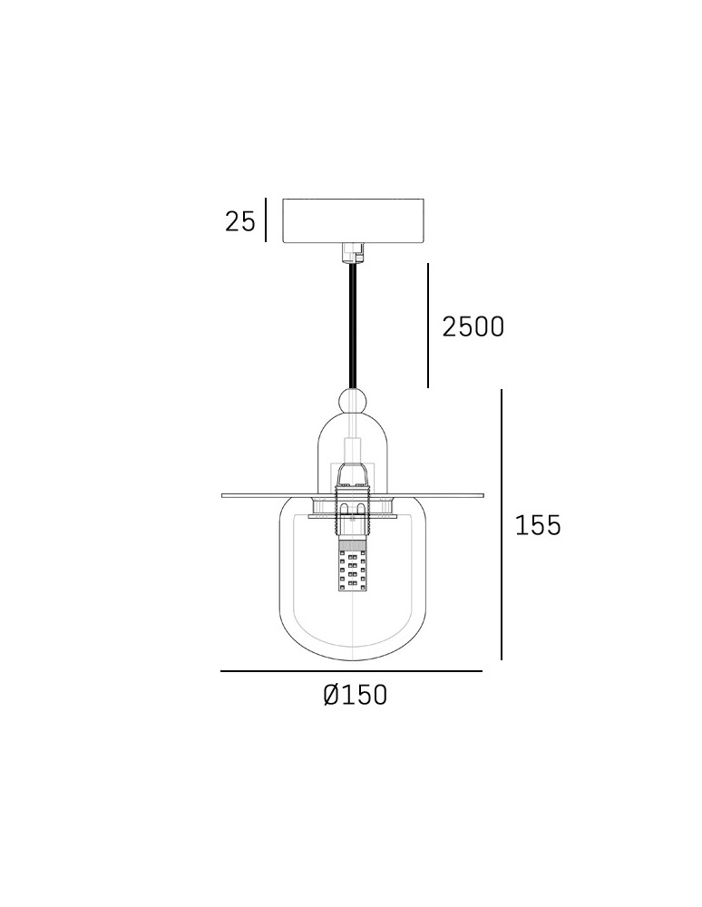 Single pendant lamps - CosmoLight VOLTERRA pendant lamp P01982BR - product kolory-swiatla.pl 5