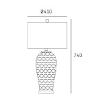 Table lamps with lampshade - CosmoLight MURCIA table lamp T01033BR-WH. - product 2