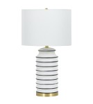 Table lamps with lampshade - CosmoLight COASTAL table lamp T01026BR-WH. - product 1