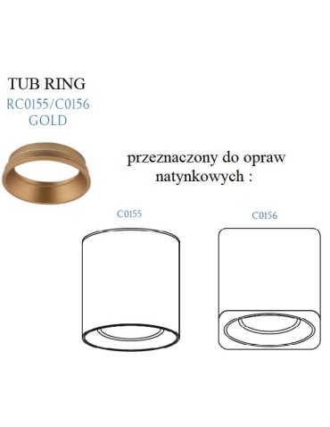 MAXLight Tub RC0155/0156 Gold Pierścień Ozdobny Złoty - produkt 2