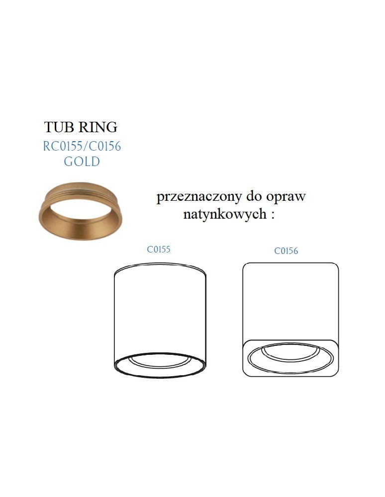 Rings - Maxlight Gold Decorative Ring for Tubes RC0155/C0156 GOLD. - product kolory-swiatla.pl 2