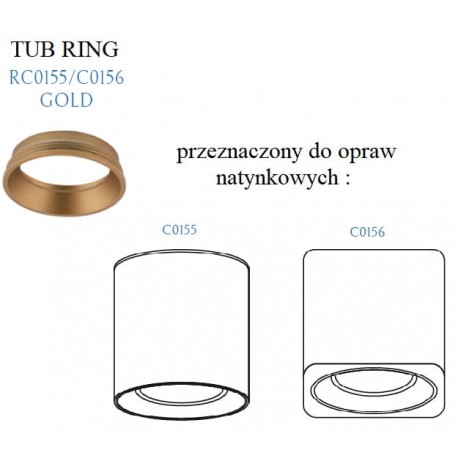 MAXLight Tub RC0155/0156 Gold Pierścień Ozdobny Złoty