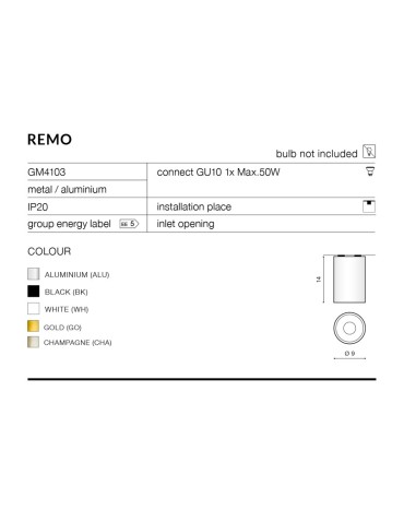 Azzardo REMO WHITE 1xGU10 Surface Mounted White AZ0819 - product 2
