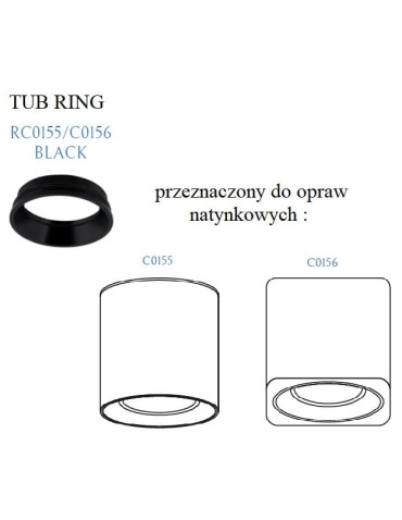Maxlight Black Decorative Ring For Tub RC0155/C0156 BLACK - product 2