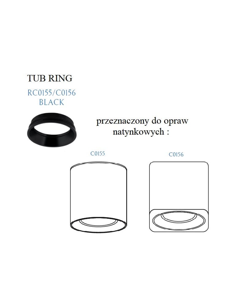 Rings - Maxlight Black Decorative Ring For Tub RC0155/C0156 BLACK - product kolory-swiatla.pl 2