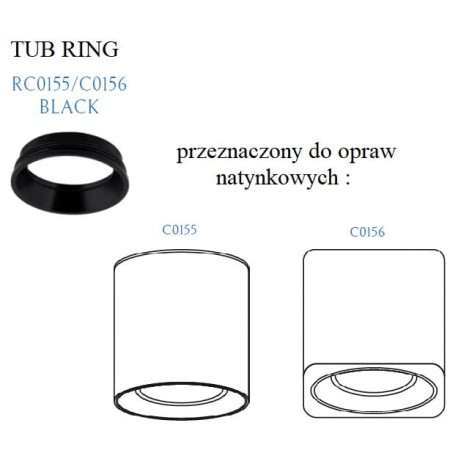 MAXLight Tub RC0155/0156 Black Pierścień Ozdobny Czarny