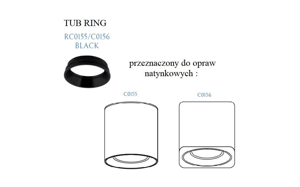 MAXLight Tub RC0155/0156 Black Pierścień Ozdobny Czarny