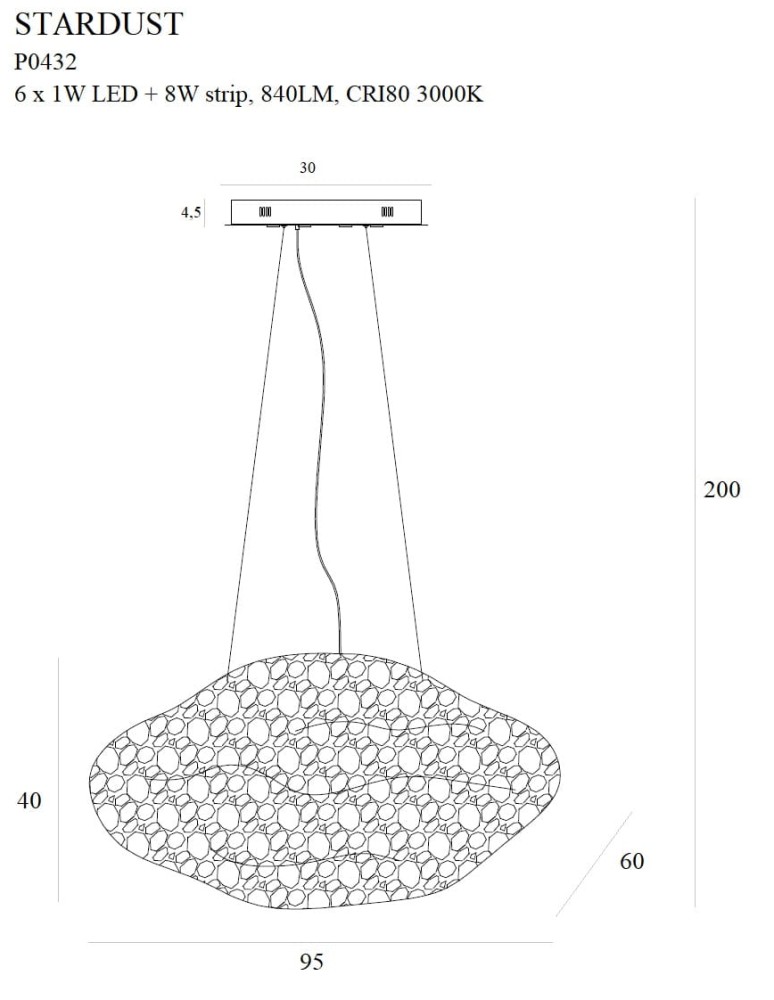Pendant lamps - Maxlight Stardust P0432 Pendant Lamp. - product kolory-swiatla.pl 4
