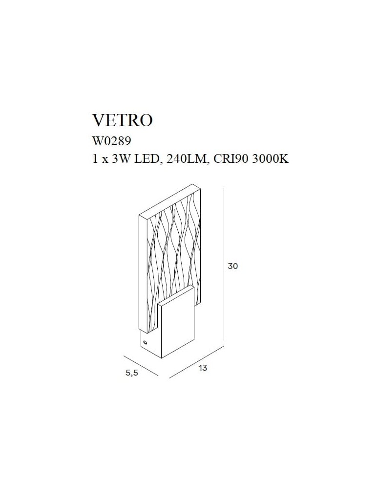 Modern wall lamps - Maxlight Wall lamp Vetro W0289 - product kolory-swiatla.pl 3