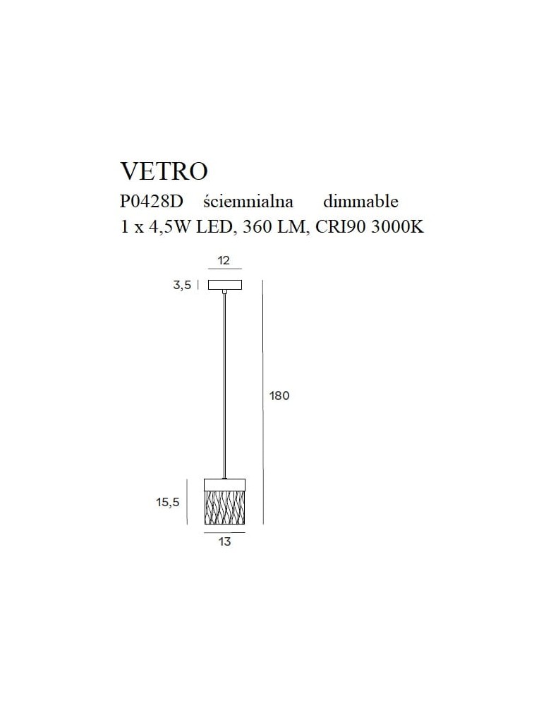 Pendant lamps - Maxlight Vetro Pendant Lamp P0428D. - product kolory-swiatla.pl 2