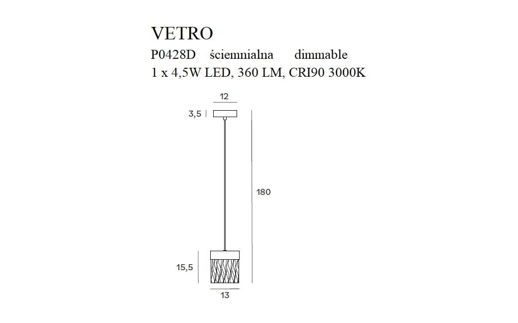 MAXLight Vetro P0428d Lampa Wisząca