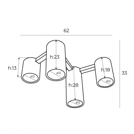 MAXLight C0227 Lampa Sufitowa Laxer Czarna