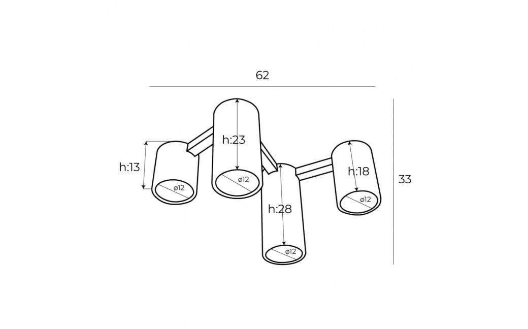 MAXLight C0227 Lampa Sufitowa Laxer Czarna