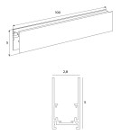 Magnetic rails - Maxlight Magnetic Rail Deep, Surface Mounted, 1 meter, Black MT0001 - product 3