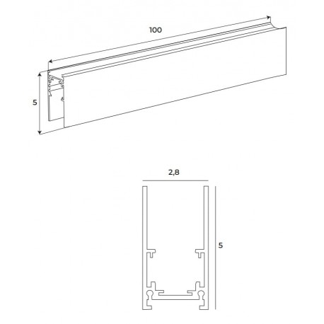 MAXLight Magnetic MT0001 Szyna Magnetyczna Głęboka Natynkowa 1m Czarna