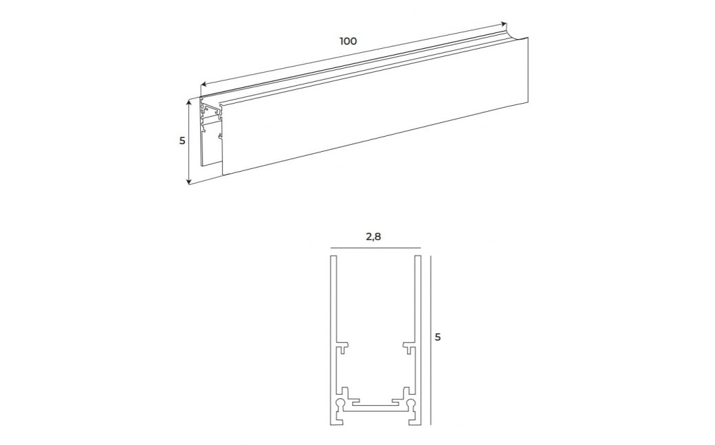 MAXLight Magnetic MT0001 Szyna Magnetyczna Głęboka Natynkowa 1m Czarna