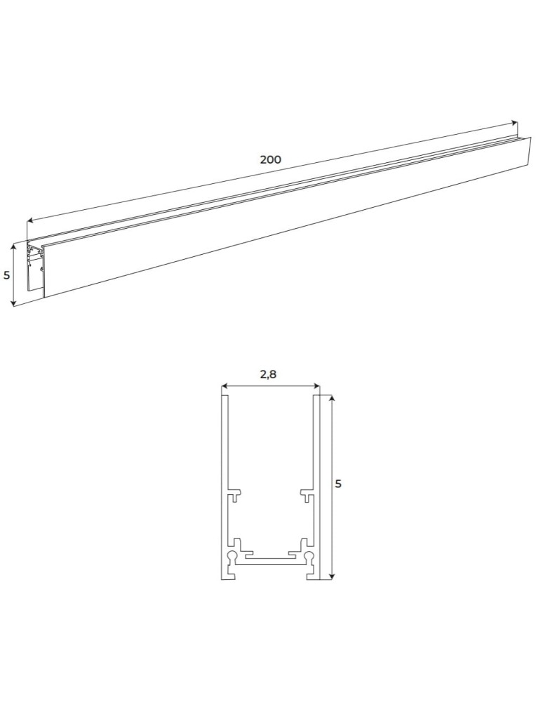 Magnetic rails - Maxlight Magnetic Rail Deep, Surface Mounted, 2 Meters, Black MT0002 - product kolory-swiatla.pl 3