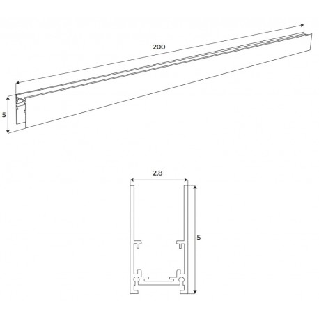 MAXLight Magnetic MT0002 Szyna Magnetyczna Głęboka Natynkowa 2m Czarna