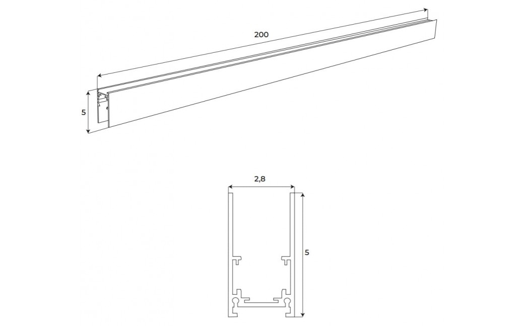 MAXLight Magnetic MT0002 Szyna Magnetyczna Głęboka Natynkowa 2m Czarna