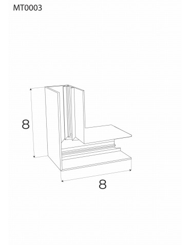 MAXLight Magnetic MT0003 Kątownik 90° głęboki czarny Montaż na sufit lub ścianę Do szyn MT0001, MT0002 - produkt 2