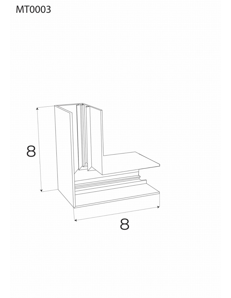 Accessories for magnetic busbars - Maxlight Angle 90°. Deep. Ceiling or Wall Mounting. For MT0001, MT0002 MT0003 rails. - product kolory-swiatla.pl 2