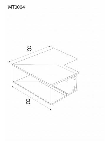 Maxlight Deep Angle Bracket To Be Used At The Ceiling Fault. For rails MT0001, MT0002 MT0004 - product 2