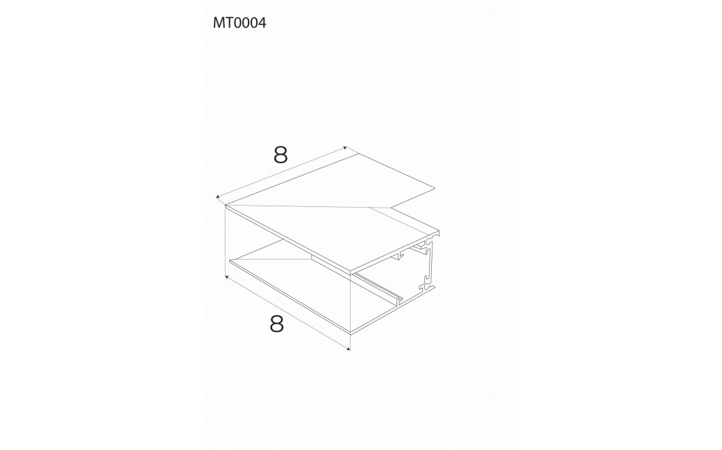 MAXLight Magnetic MT0004 Kątownik głęboki czarny do użycia przy uskoku na suficie. Do szyn MT0001, MT0002