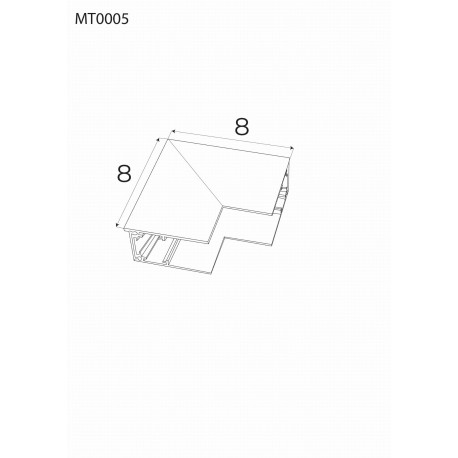 MAXLight Magnetic MT0005 Kątownik głęboki czarny ściana/sufit. Do szyn MT0001, MT0002