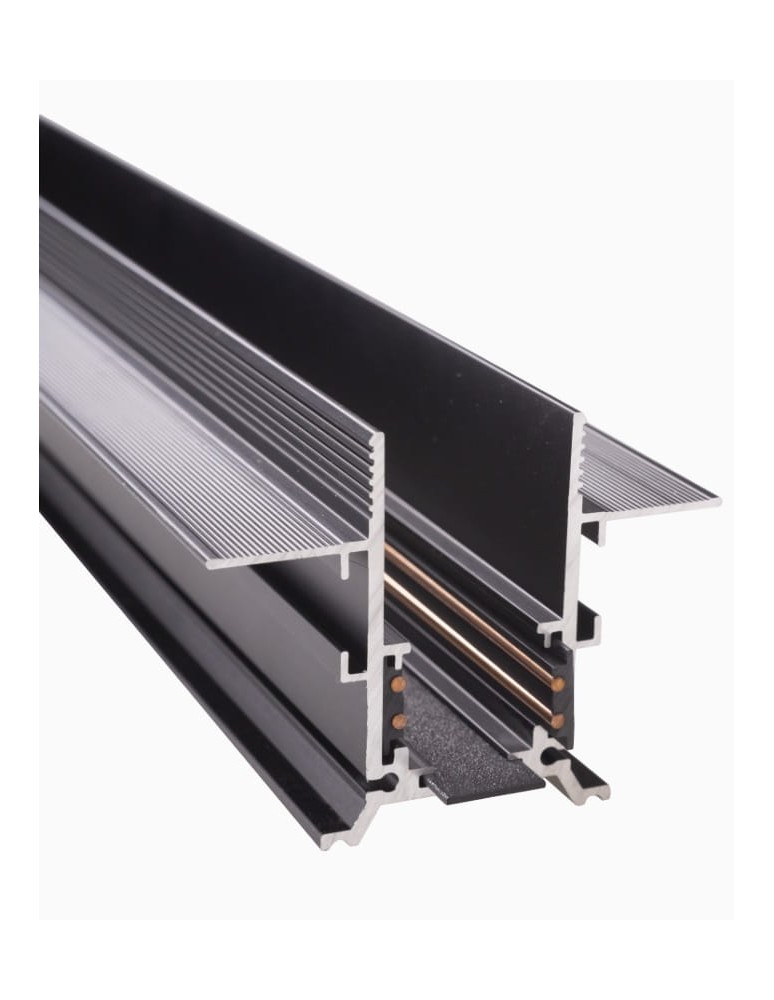 Magnetic rails - Maxlight Flush Mounted Magnetic Rail, 2 Meters, Black MT0007 - product kolory-swiatla.pl 1