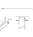 Magnetic rails - Maxlight Flush Mounted Magnetic Rail, 2 Meters, Black MT0007 - product 3
