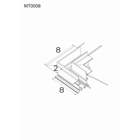 MAXLight Magnetic MT0008 Kątownik 90° czarny Montaż na sufit lub ścianę Do szyn MT0006, MT0007