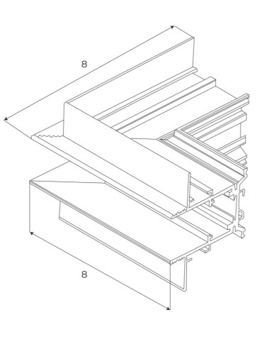 Maxlight Angle Bracket For Use At The Ceiling Bias. For rails MT0006, MT0007 MT0009 - product 2
