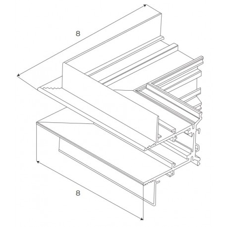 MAXLight Magnetic MT0009 Kątownik czarny do użycia przy uskoku na suficie Do szyn MT0006, MT0007