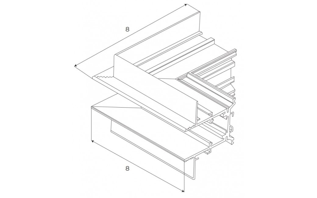 MAXLight Magnetic MT0009 Kątownik czarny do użycia przy uskoku na suficie Do szyn MT0006, MT0007