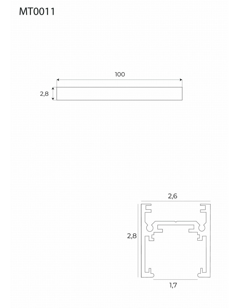 Magnetic rails - Maxlight Magnetic Tile Rail, Surface Mounted, 1 meter, Black MT0011 - product kolory-swiatla.pl 3