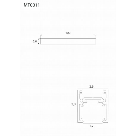 MAXLight Magnetic MT0011 Szyna Magnetyczna Płytka Natynkowa 1m Czarna