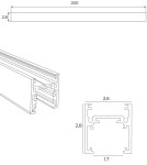 Magnetic rails - Maxlight Magnetic Tile Rail, Surface Mounted, 2 Meters, Black MT0012 - product 3
