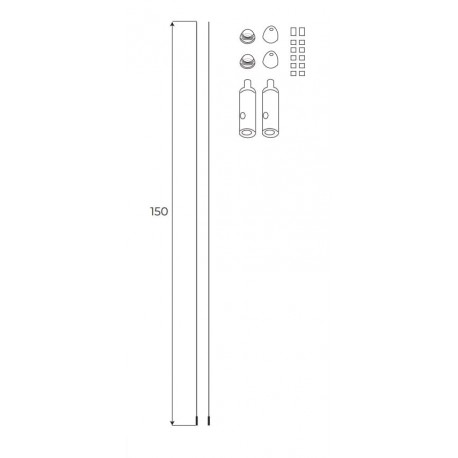 MAXLight Magnetic MA0008 Zestaw linek do powieszenia szyn natynkowych MT0001, MT0002, MT0011, MT0012